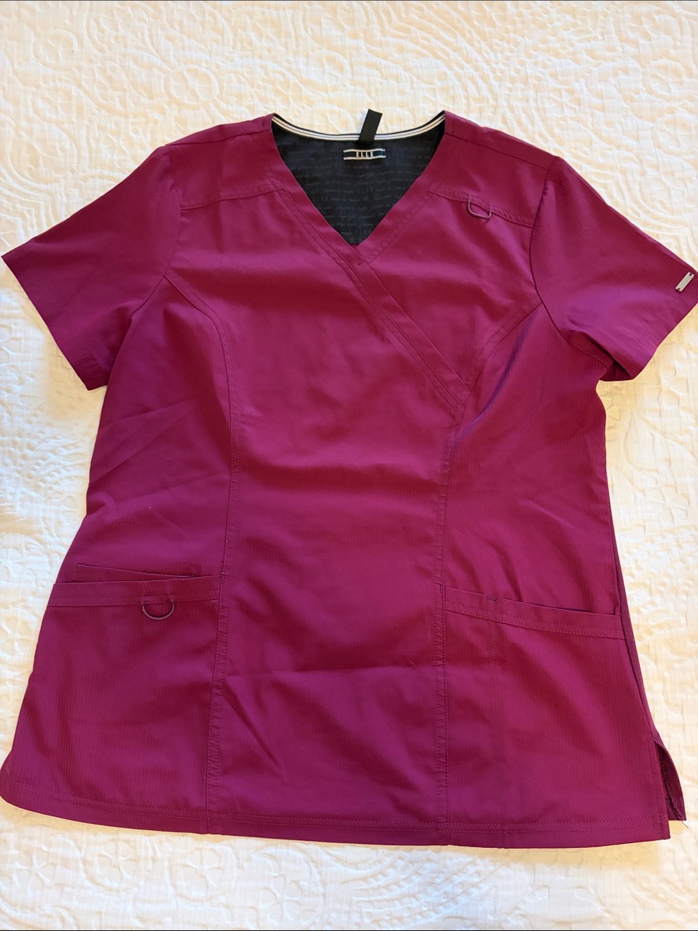 Elle Berry V-Neck Medical Tunic Top